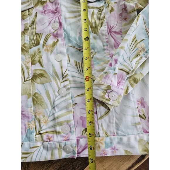 ALFRED DUNNER Tropical Floral Stretch Jacket Womens 6P Hawaiin Blooms EUC - Picture 7 of 9